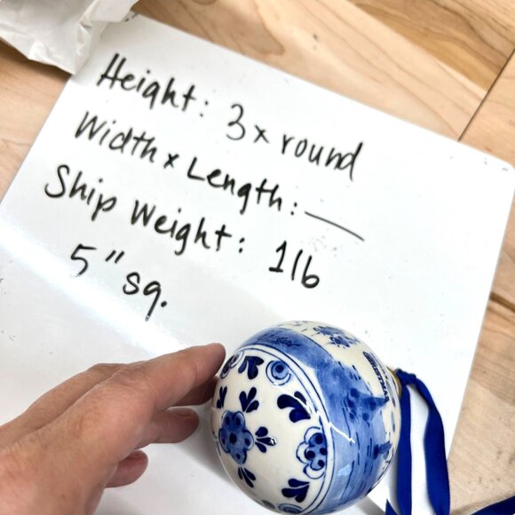 Delft Blue Merry Christmas Windmill Ceramic Ornament Netherlands - Picture 6 of 11